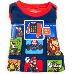 Mariokart Nintendo Pajama Set Flannel Size 4/5 New in Pkg